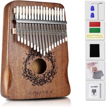 Exquisite Mahogany Wood Portable Kalimba, Tune Hammer And, 17 Key Thumb ... - $31.97