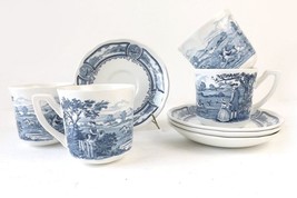 Set of 4 J &amp; G Meakin Cups and Saucers, American Heritage Pattern - £24.89 GBP