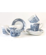 Set of 4 J & G Meakin Cups and Saucers, American Heritage Pattern - $31.50