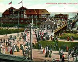 Vtg Postcard 1909 Long Beach CA California - Auditorium and Pier - $6.88