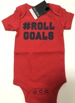 Okie Dokie Boy&#39;s Roll Goals Red Short Sleeve Bodysuit Size: 3M - £9.41 GBP