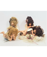 Scioto Pottery Naked Cherub Angel Figurines with Hair Set of 4 Cherubs (... - $73.24