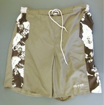 Bill Blass Men&#39;s Large Green Floral Sides Mesh Lined Swim Shorts Trunks - $7.92