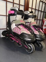 Schwinn ABEC 5 Adjustable Inline Rollerblades Black Pink 1Y to 4Y US Pre... - $8.90