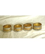 Metal Silver Gold Tone Napkin Ring Holders Tableware Set of 4 - £11.67 GBP