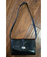 Vintage Brighton Black Leather Purse Handbag or Clutch 10" - $22.76