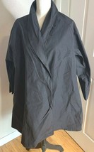 CK Calvin Klein Womens Sz 4 Trench Coat Jacket Black Knee Length Open Front - £30.85 GBP