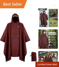 Versatile 3-in-1 Unisex Rain Poncho with Pocket - Ideal for Hiking &amp; Cam... - $42.52