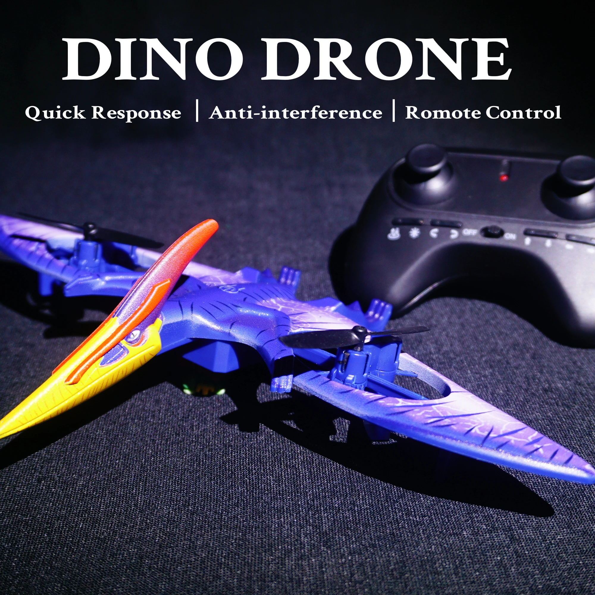 RC Jurassic Quadcopter Pterosaur Animal Model Toy Simulation Dinosaur Re... - $53.64