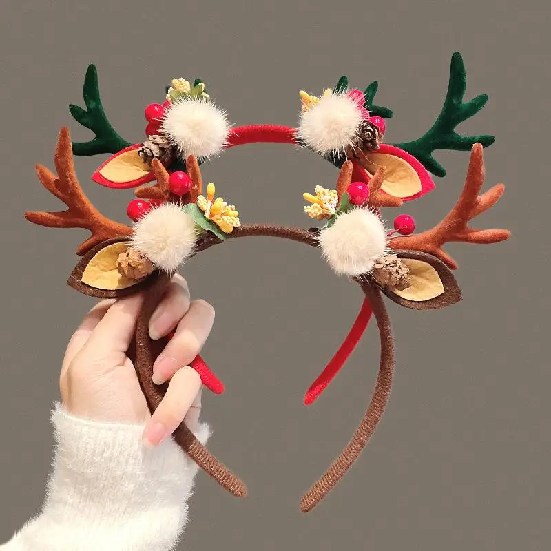 2023 NEW Deer Horn Hair Band Children&#39;s Christmas Headwear Autumn and Winter - £6.72 GBP+