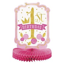 1st Birthday Pink Gold Girls Centerpiece Honeycomb 14&quot; - $5.44