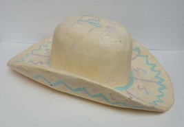 VTG Paper Mache Cowboy HAT Large Western Southwest Decor Art Hand Crafted 18&quot; - £35.13 GBP