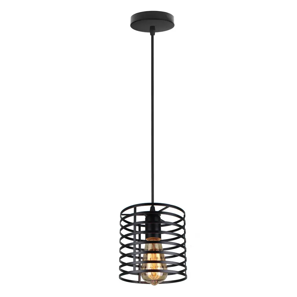  Vintage Industrial Pendant Lighting Light   Loft Cage Hanging Lamp Rustic Cylin - £172.19 GBP