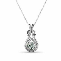 2.0Ct Round Cut Diamond Simulated Women&#39;s Pendant 14K White Gold Plated Silver - £142.43 GBP