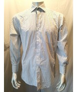 Tommy Hilfiger White Yellow Blue Striped L/S Button Down Dress Shirt Siz... - €6,87 EUR