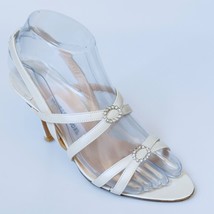 VANESSA NOEL Shoes Slingback Sandal Leather Champagne Womens Size 6.5M - £62.65 GBP