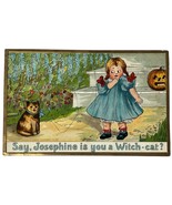 Vintage Halloween Postcard Ca. 1910 Tuck&#39;s Say Josephine Is You A Witch ... - $63.77 CAD