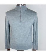 J Crew Outlet Mens 1/4 Zip Sweater Gray Washable Merino Wool Blend * - $18.89