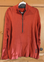 Tommy Bahama Sweater Mens L - XL (See Meas) Orange  1/2 Zip Pullover Swe... - $17.41
