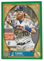 2021 Topps Gypsy Queen #120 Justin Turner Los Angeles Dodgers Green Parallel - £1.18 GBP