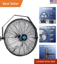 Durable TEAO Motor 18-Inch Industrial Wall Fan - UL Safety Rated for Hom... - $113.49