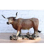 Western Lifelike North American Texas Longhorn Cattle Cow Steer Figurine... - $48.88 CAD