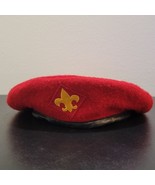 VTG Boy Scouts of America Official Headwear Red Beret Hat 100% Wool Sz M - $29.78