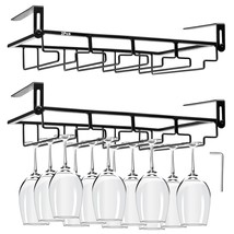 2Pcs Adjustable Wine Glass Rack Under Cabinet, Punch-Free 4 Rows Stemwar... - $62.99