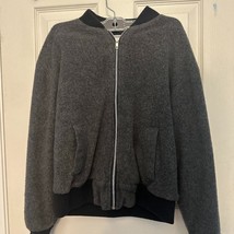 Urban Renewal Grey Bomber Jacket XS | Cropped Zip Up Streetwear - $20.57