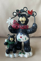 Greenbriar International Holiday Christmas Black Bears Snowflake Figurine 6” - £10.24 GBP