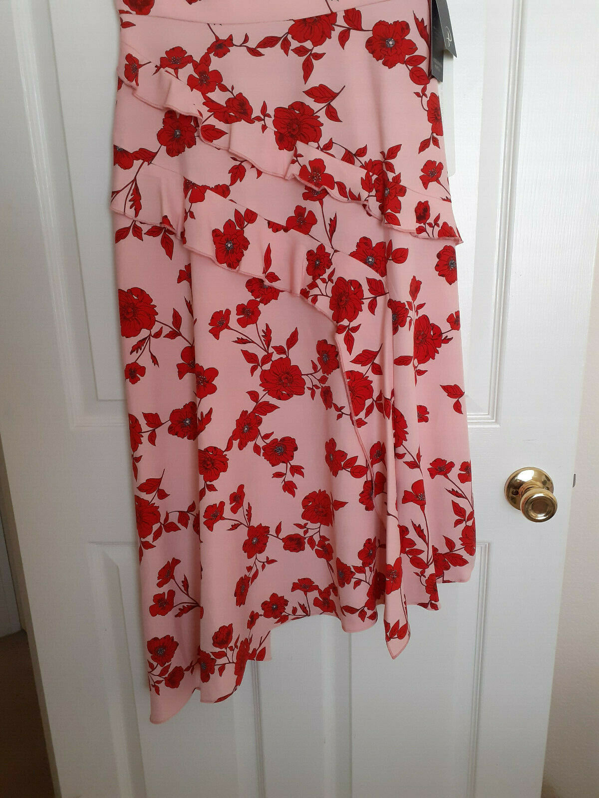 Adrianna Papell Living Blooms Ruffle FIT & FLARE Dress Pink/Red Multi    4 โฆ Item image 5