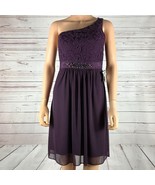 ADRIANNA PAPELL One-shoulder Lace & Tulle Party Dress, Currant NWT 6 - $23.13