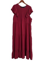 Old Navy Fit &amp; Flare Flutter Sleeve Midi Dress 2XL Smocked Peasant Boho ... - $33.85