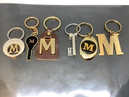 6 Vintage Metal Keyring The Letter M Keychain Ancien 6 Porte-Clés Lettre M Key - £17.20 GBP