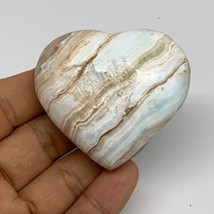 102.2g, 2&quot;x2.2&quot;x1&quot; Caribbean Calcite Heart Gemstones @Afghanistan,B33656 - £20.35 GBP