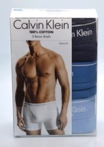 Calvin Klein Men&#39;s 3 pack Logo Blue Underwear Boxer Briefs Cotton Size L - $33.64