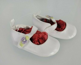 Gymboree Baby Girl White Patent Purple Flower Mary Jane Shoes Pretty Pan... - £9.34 GBP