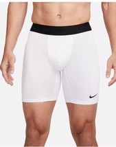 $30 NEW Nike Pro Dri-FIT Men&#39;s Fitness Tight Long Shorts White FB7963-10... - $23.38
