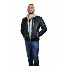 Mauritius Men&#39;s Hooded Leather Jacket - £171.74 GBP