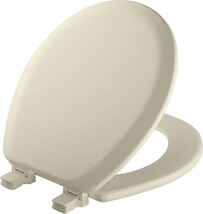 Round Toilet Seat, Enameled Wood, Gloss, Biscuit - Mayfair 41EC-346 Cameron - $455.29 MXN