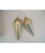Vintage hand decorated  teardrop shape 4 ornaments in original box shabb... - $40.85 CAD