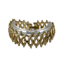 VTG Gold Tone Monet Swirl Unique Design Retro Signed Bracelet Clasp - £17.36 GBP
