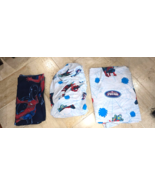 Marvel Spiderman Sheet Set Twin Flat Fitted Ultimate w/ FULL Flat Top Da... - $34.24 CAD