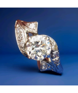 EARTH MINED DIAMOND ORIGINAL Deco Engagement Ring Vintage 14K GOLD Solit... - $6,455.25