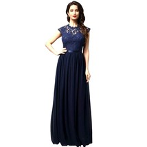 MIUSOL Maxi Dress Woman&#39;s Small Lace Bodice Ribbon Waist Gown Formal Event - £41.11 GBP