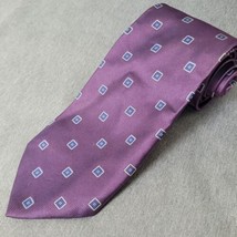 Brooks Brothers 346 Men&#39;s Repp Silk Tie Purple Geometric Corpcore 3.5 X 59 - $14.67