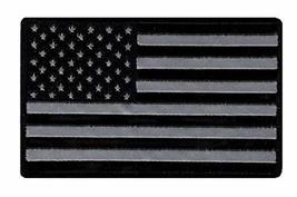 Reflective USA American Flag Embroidered Iron on Sew on Patch (5.0 X 3.0 -MTF15) - £9.73 GBP
