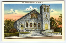 Methodist Church Stained Glass Windows Clayton Georgia Postcard Unposted... - £9.04 GBP