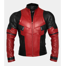 Marvel&#39;s Dead Pool Wade Wilson Costume Leather Jacket Handmade Customized Size - £125.76 GBP