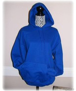 Hanes New Wholesale Blank Hooded Fleece Sweatshirt Hoodie Royal Blue AD Large - £11.94 GBP